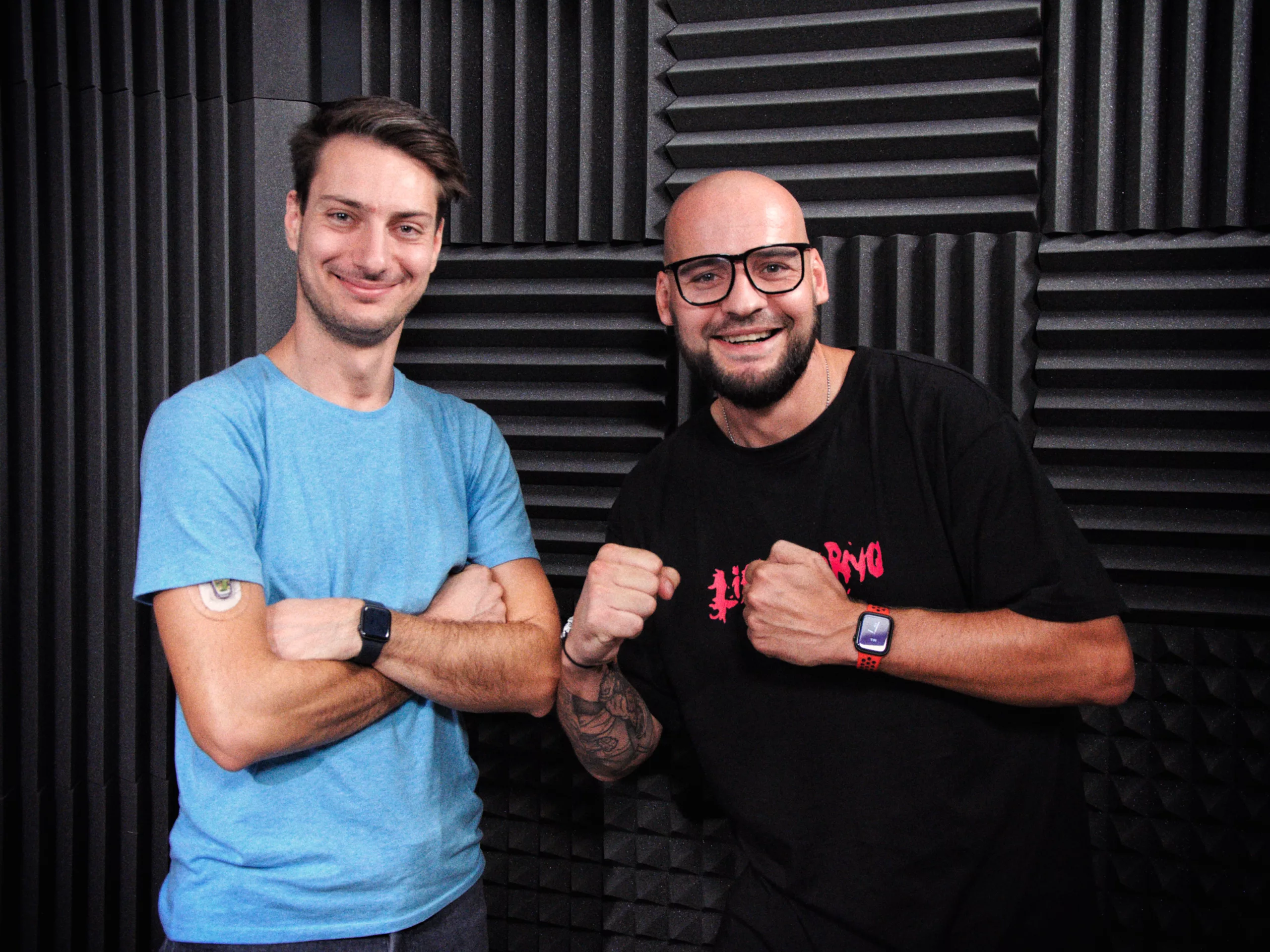 Honza a Luboš při natáčení Diabetes Podcastu